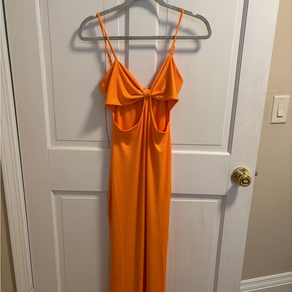 Princess Polly Vibrant Orange Midi Dress